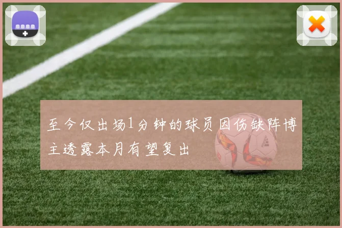 至今仅出场1分钟的球员因伤缺阵博主透露本月有望复出